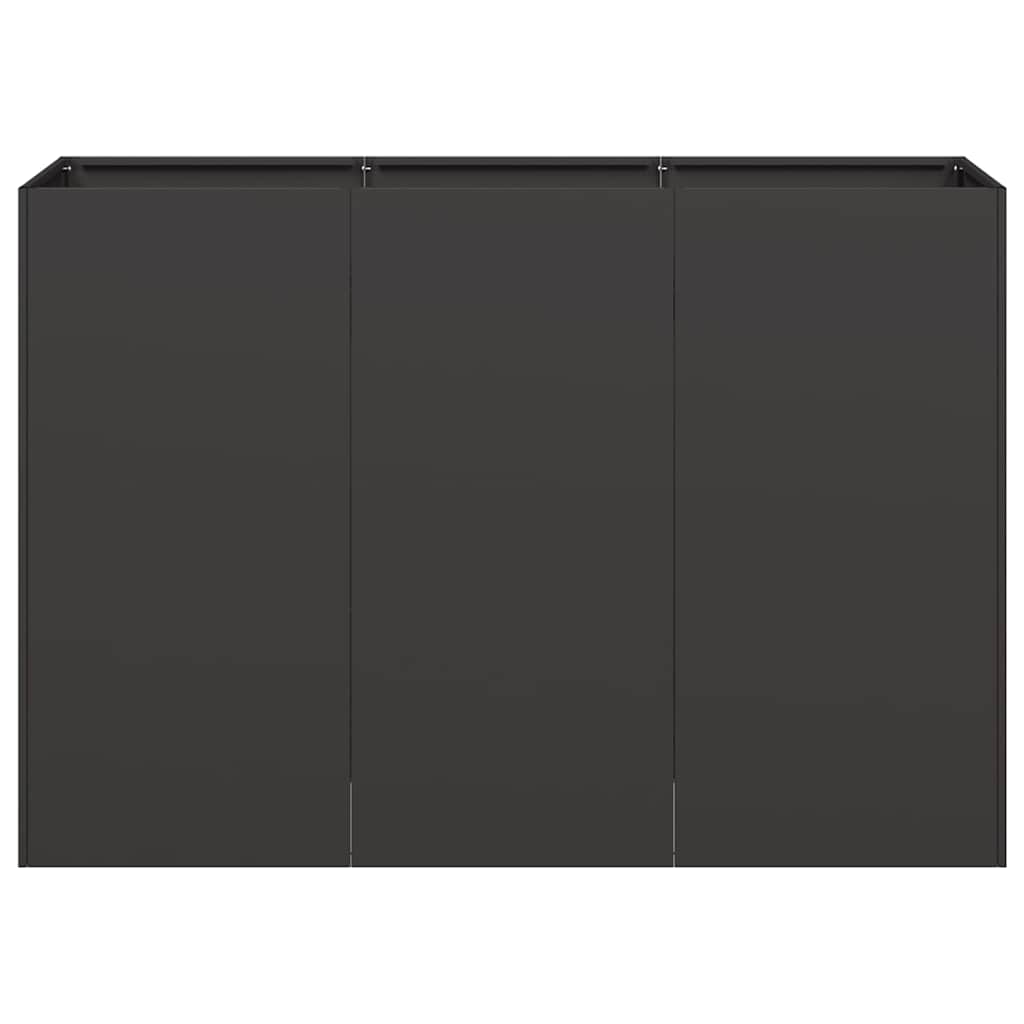 Jardinière，Pot de Fleurs noir 120x40x80 cm acier laminé à froid CFW42135 - 4