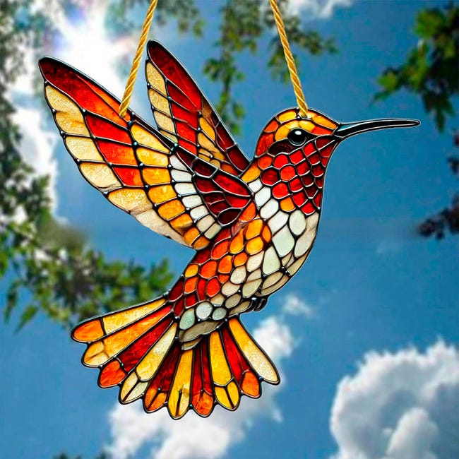 Decorazione Acchiappasole Pappagallo Colorato - Da Appendere A Finestra O Giardino | Effetto Arcobaleno - Foto 4