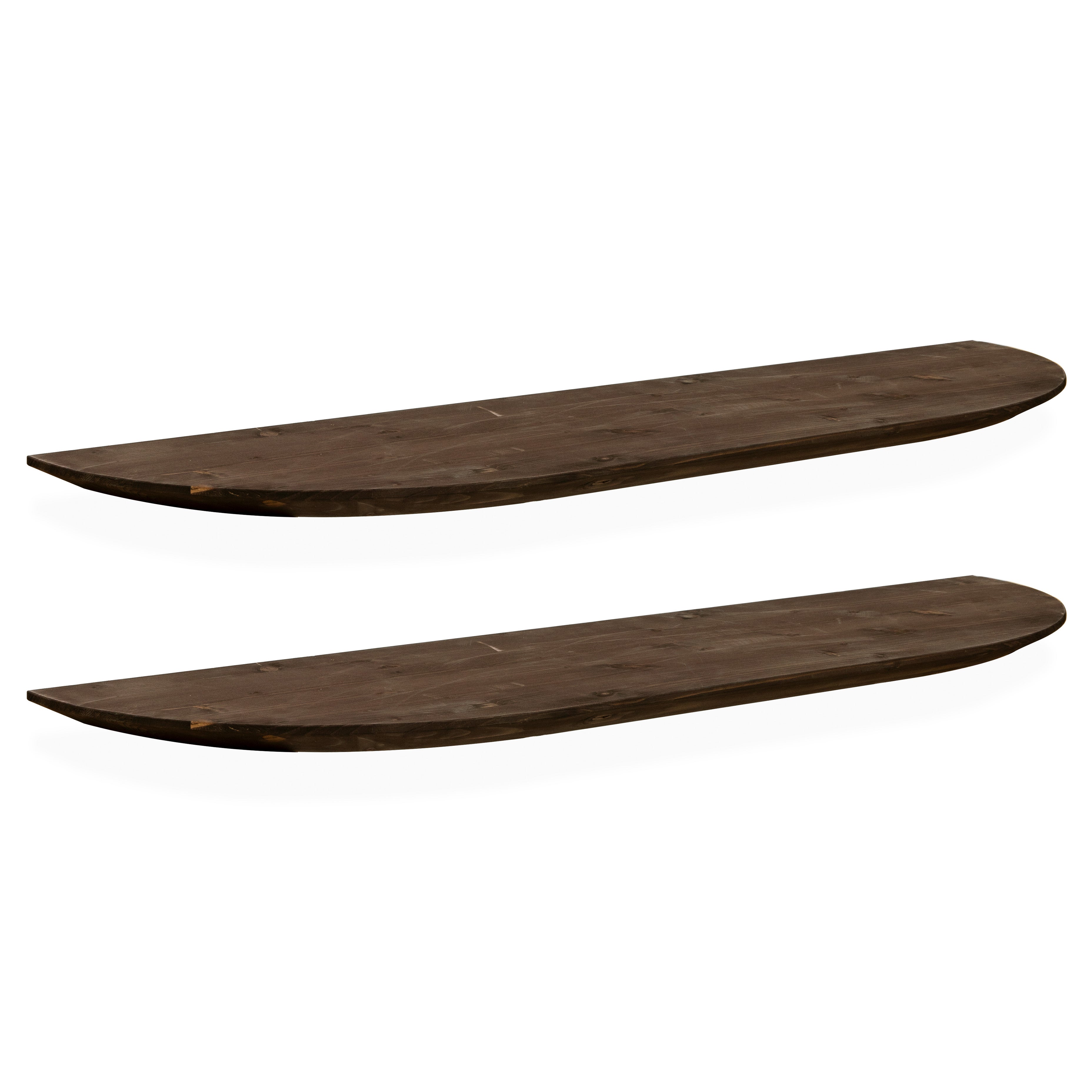 YANEVA Moderno 100% legno mensole galleggianti (set di 2) – 20,3 cm ripiani profondi con bordi arrotondati – staffa invisibile in metallo resistente, 40 ,6 cm, colore noce