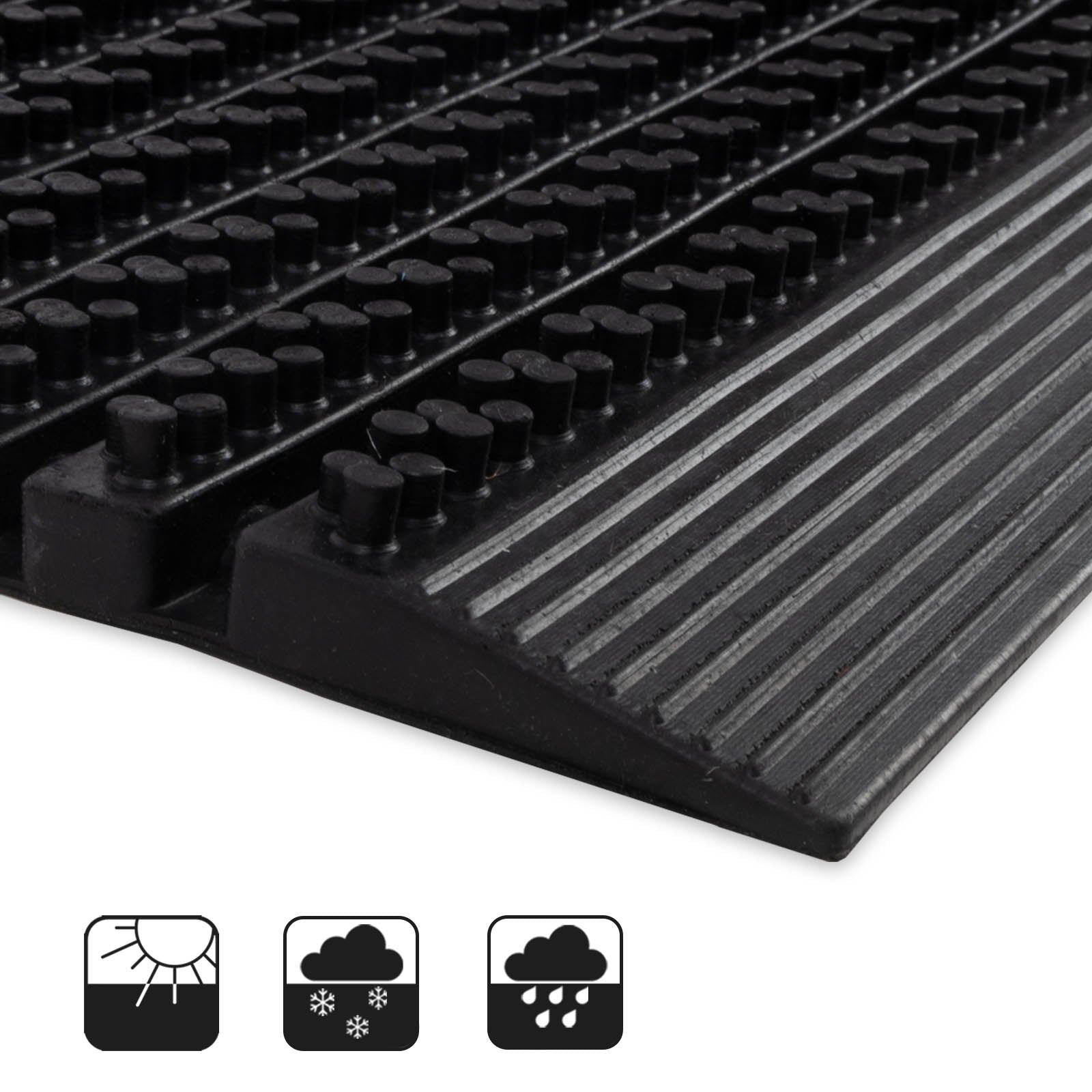 Tapis de porte en caoutchouc Résistant aux intempéries Avec bord d'attaque Hauteur : 20 mm 60 x 90 cm - 2