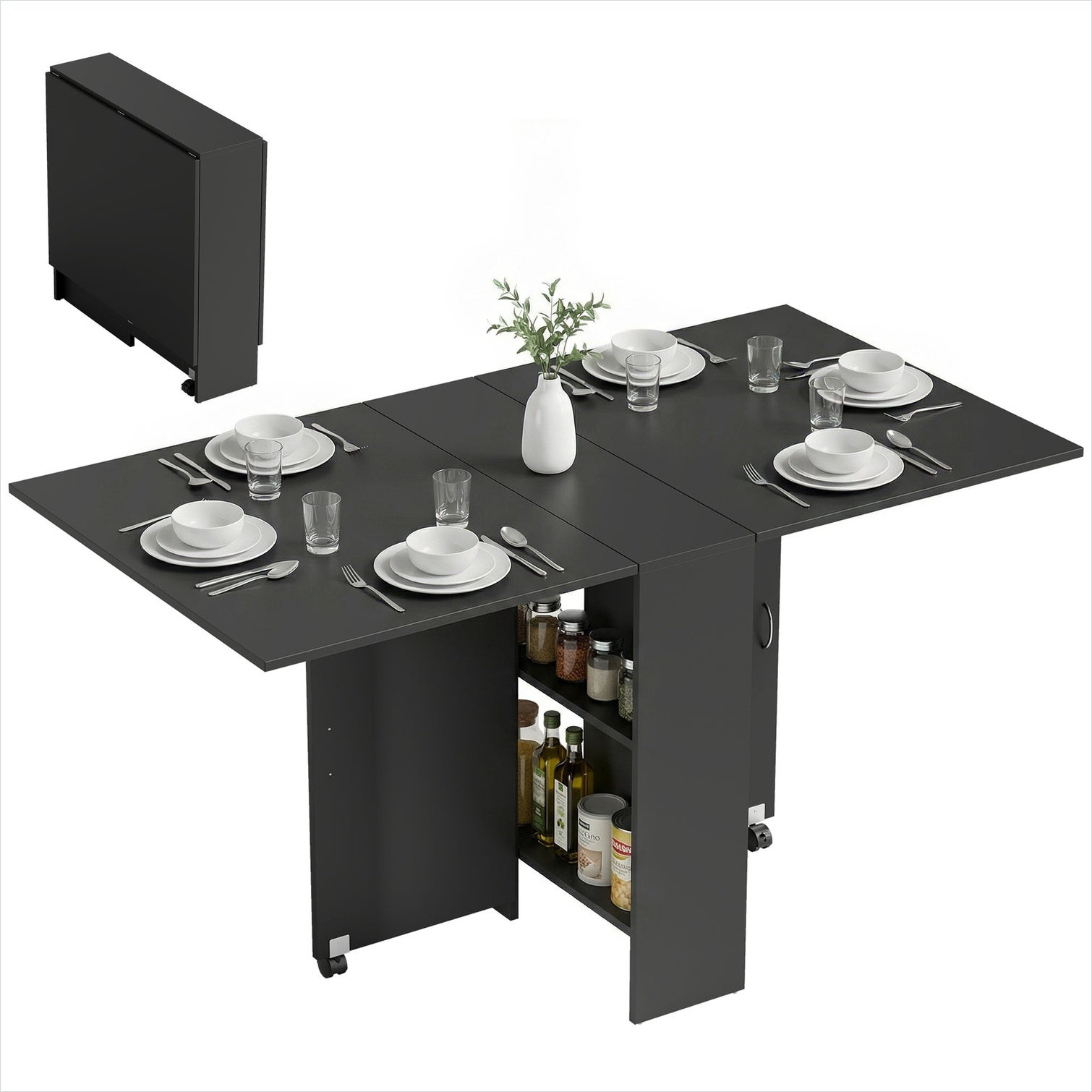 Table à manger pliante 140 x 75 x 74 cm pour 4 à 6 personnes, structure ...