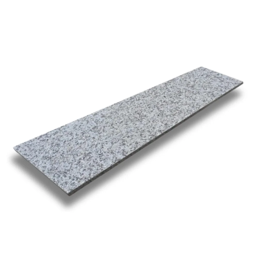 Stopnica granitowa szara płomieniowana Bianco Sardo G602 150x33x2 cm