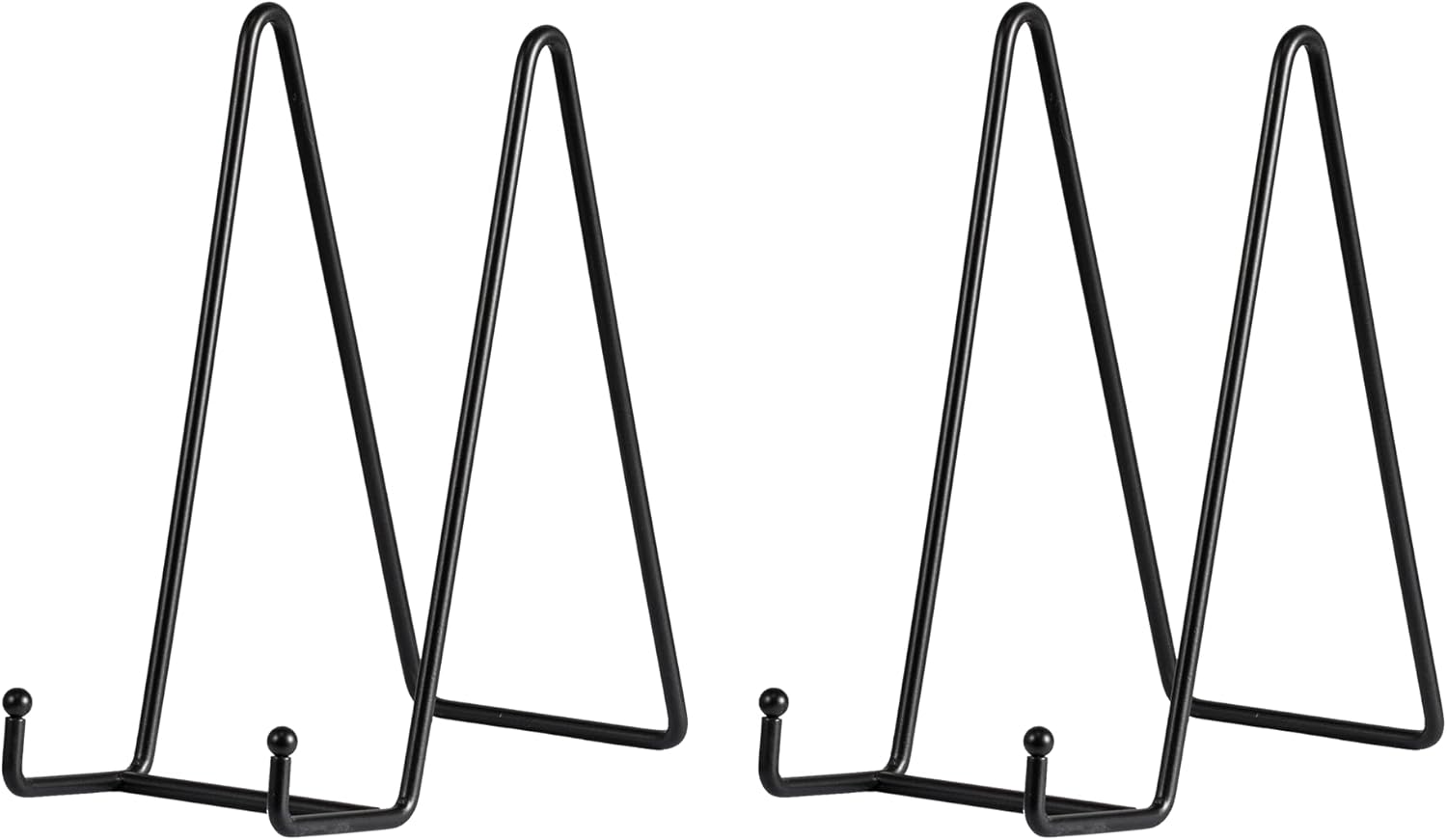 Stojak na talerze w stylu sztalugi - Dekoracyjny stojak metalowy (2 sztuki) - Ramka na zdjęcia na biurko - Żelazo - Czarny - 20,3 cm