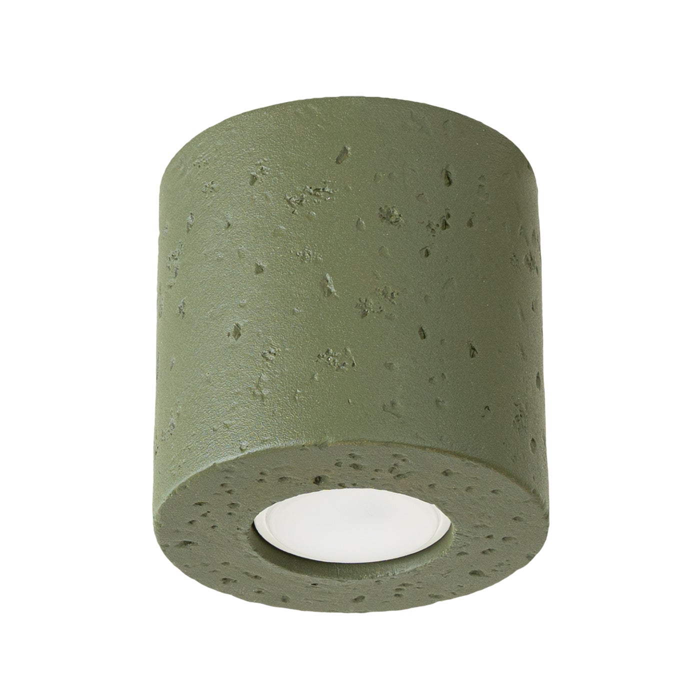 Reflektor sufitowy betonowy ORBIS zielony oliwkowy 1xGU10x10W beton architektoniczny wym:10x10x10cm IP20 Sollux Lighting