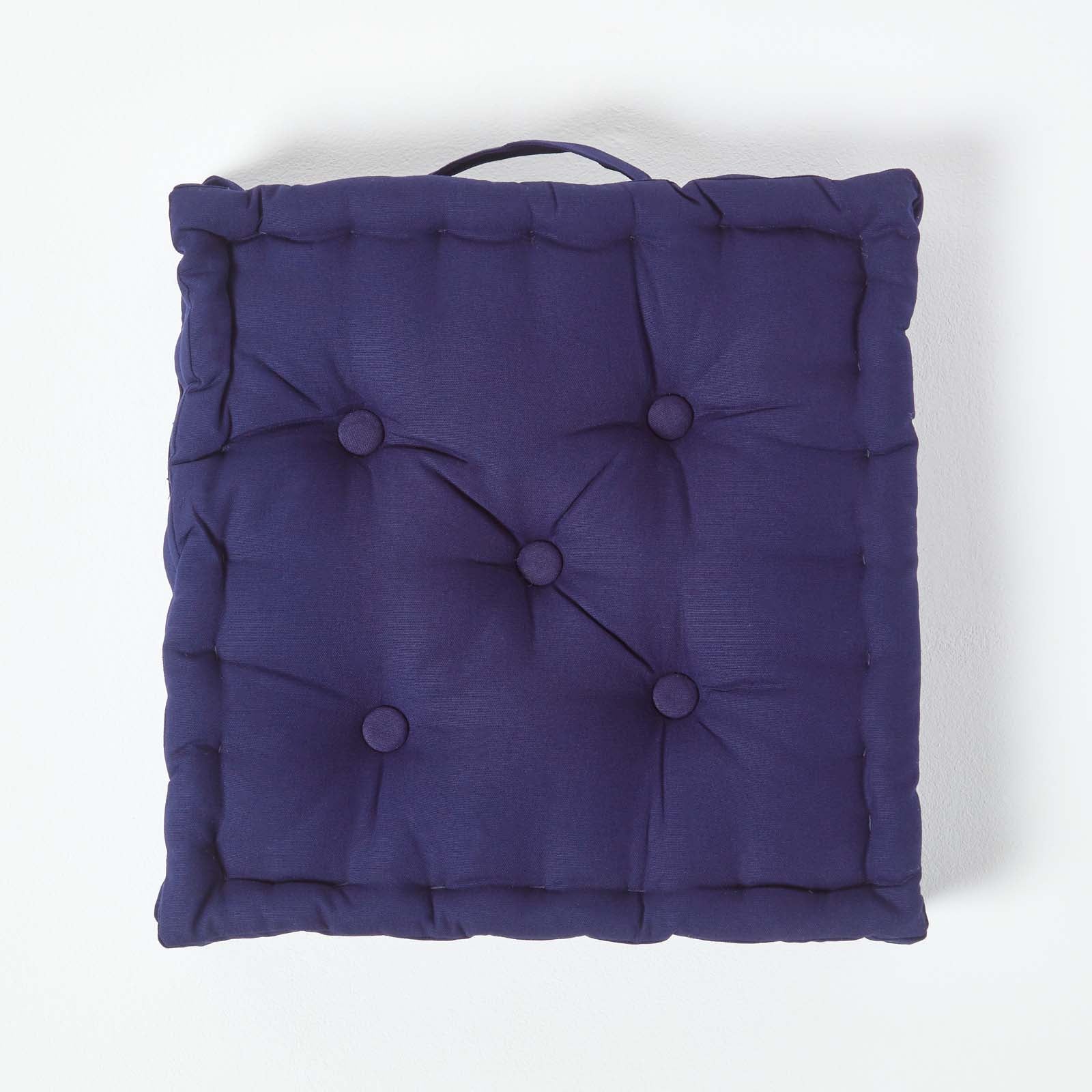 Homescapes Coussin de sol - Bleu Marine - 40 x 40 cm - 3
