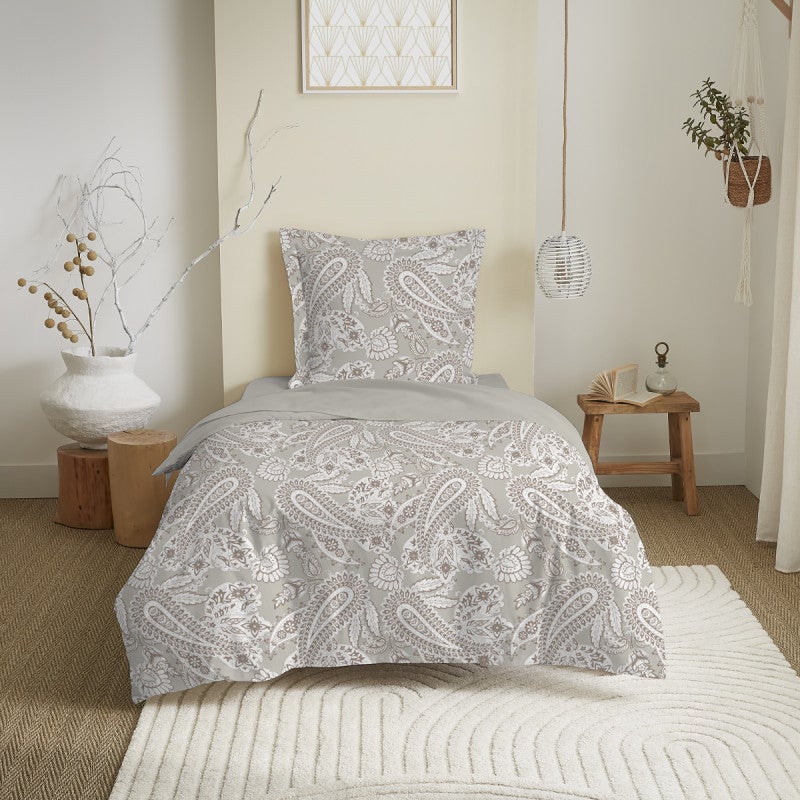 Parure de draps 3 pièces pour lit 90 x 190 cm Cachemire naturel - 2