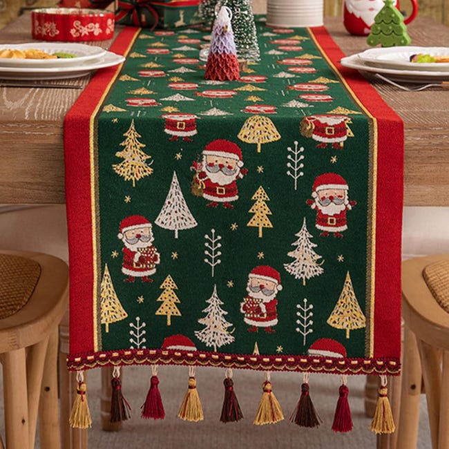 Runner da tavola natalizio in lino rosso e bianco con bastoncino di zucchero, lungo 182 cm, stagione invernale, Natale, festività, stile fattoria, ros | Leroy Merlin Runner da tavola natalizio in lino rosso e bianco con bastoncino di zucchero, lungo 182 cm, stagione invernale, Natale, festività, stile fattoria, ros | Leroy Merlin