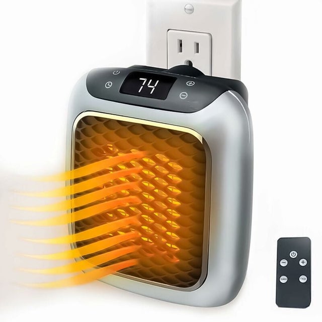 Aquecedor com ventilador cerâmico inteligente de 800 W, aquecedor elétrico com tomada de parede, mini aquecedor com ventilador elétrico com termóstato