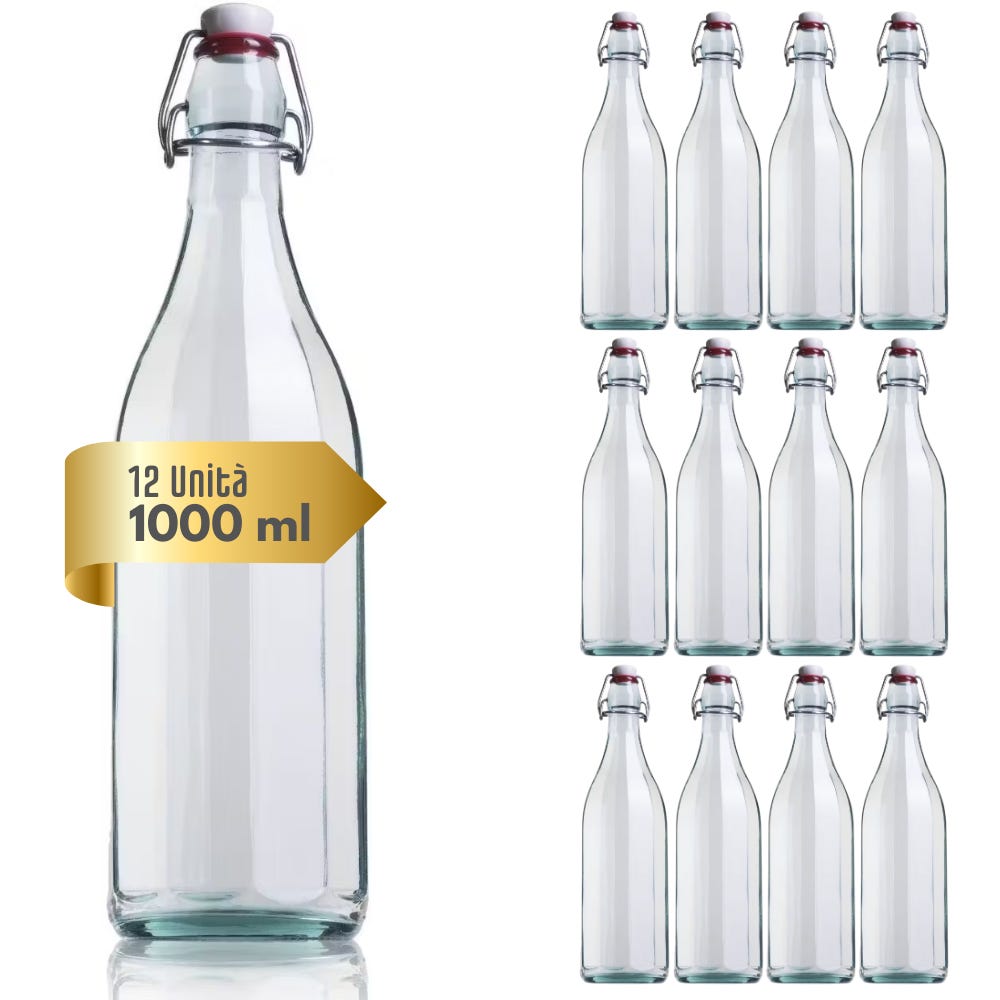 Bottiglia di vetro per liquore e vino con tappo a ve trasparente e satinato, b Bottiglia di vetro per liquore e vino con tappo a ve trasparente e satinato, b