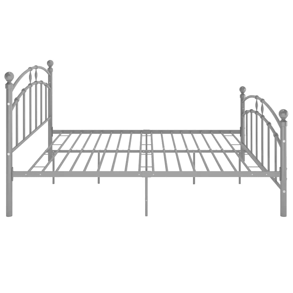 Cadre de lit sans matelas gris métal 200x200 cm vidaXL - 5