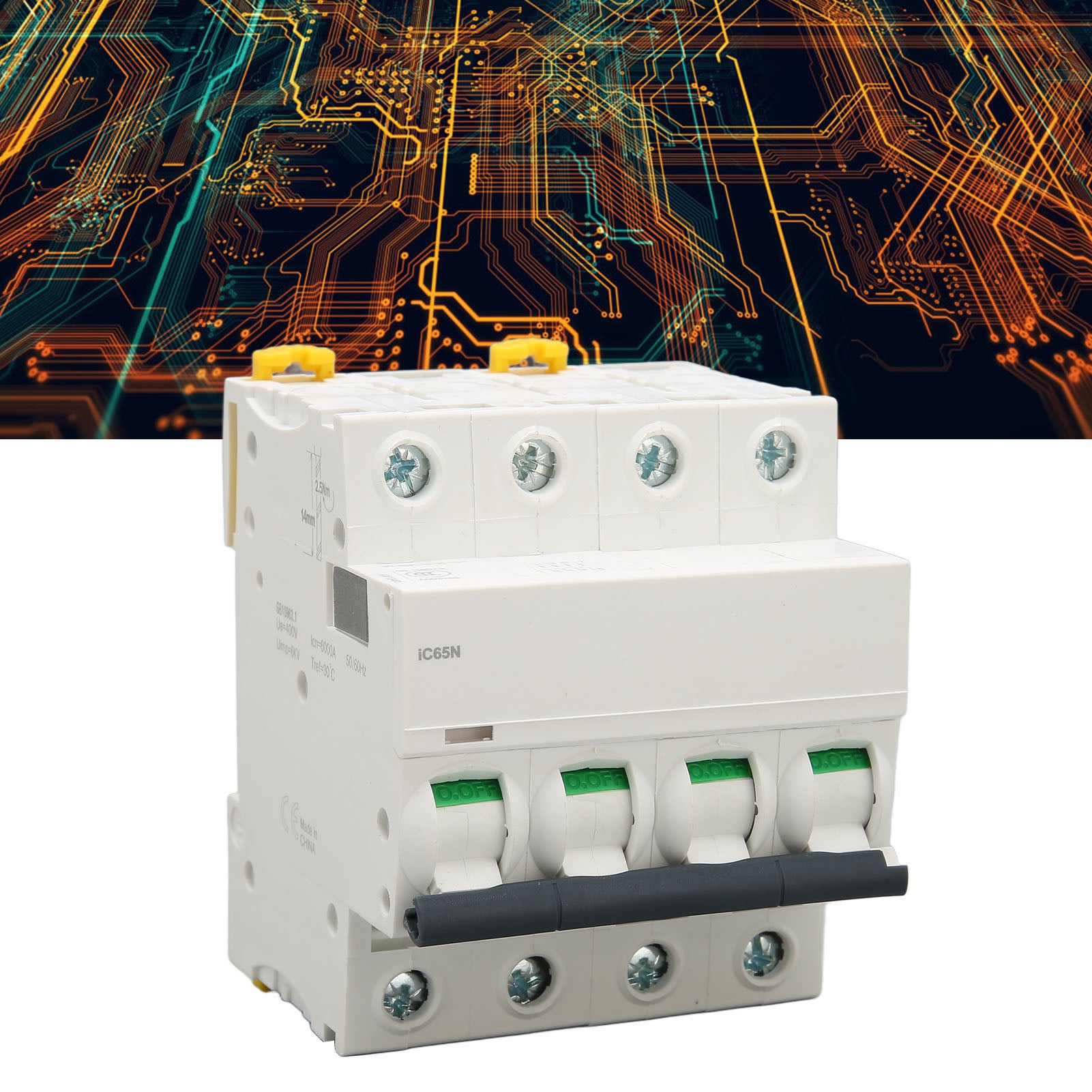 Interruttore automatico in miniatura PA66 con custodia ignifuga 4P per edifici commerciali AC 400V 40A - 8