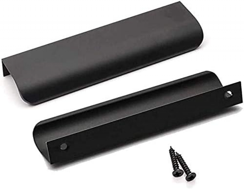 Uchwyty meblowe - Uchwyty ze stopu aluminium - 20 sztuk - Odległość między środkami otworów 128 mm - Czarne