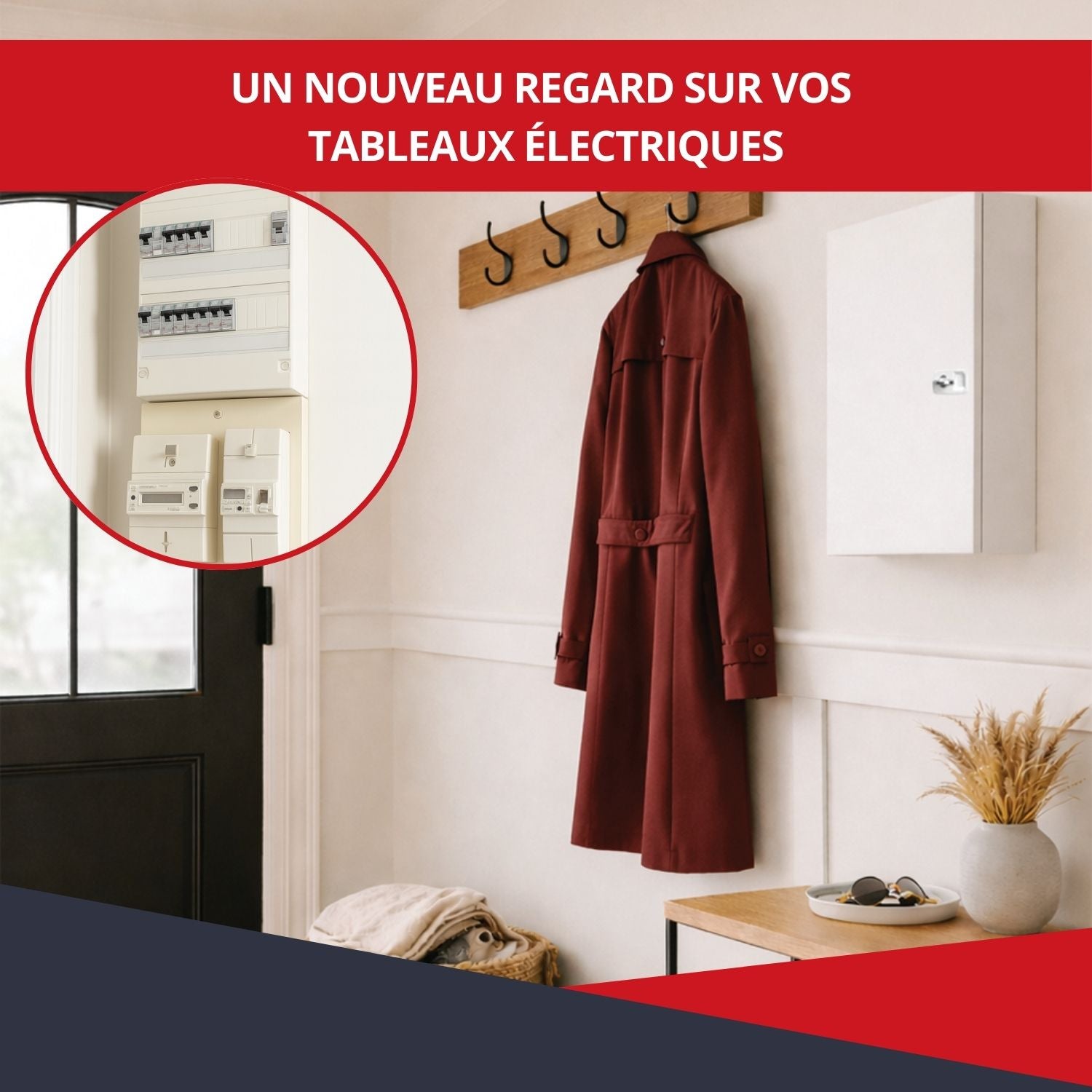 Coffret d'habillage ATOLE 13 modules en acier blanc avec serrure à clef - H 54 x L 34 x P 14 cm - Réf. RCH100GSS - 5