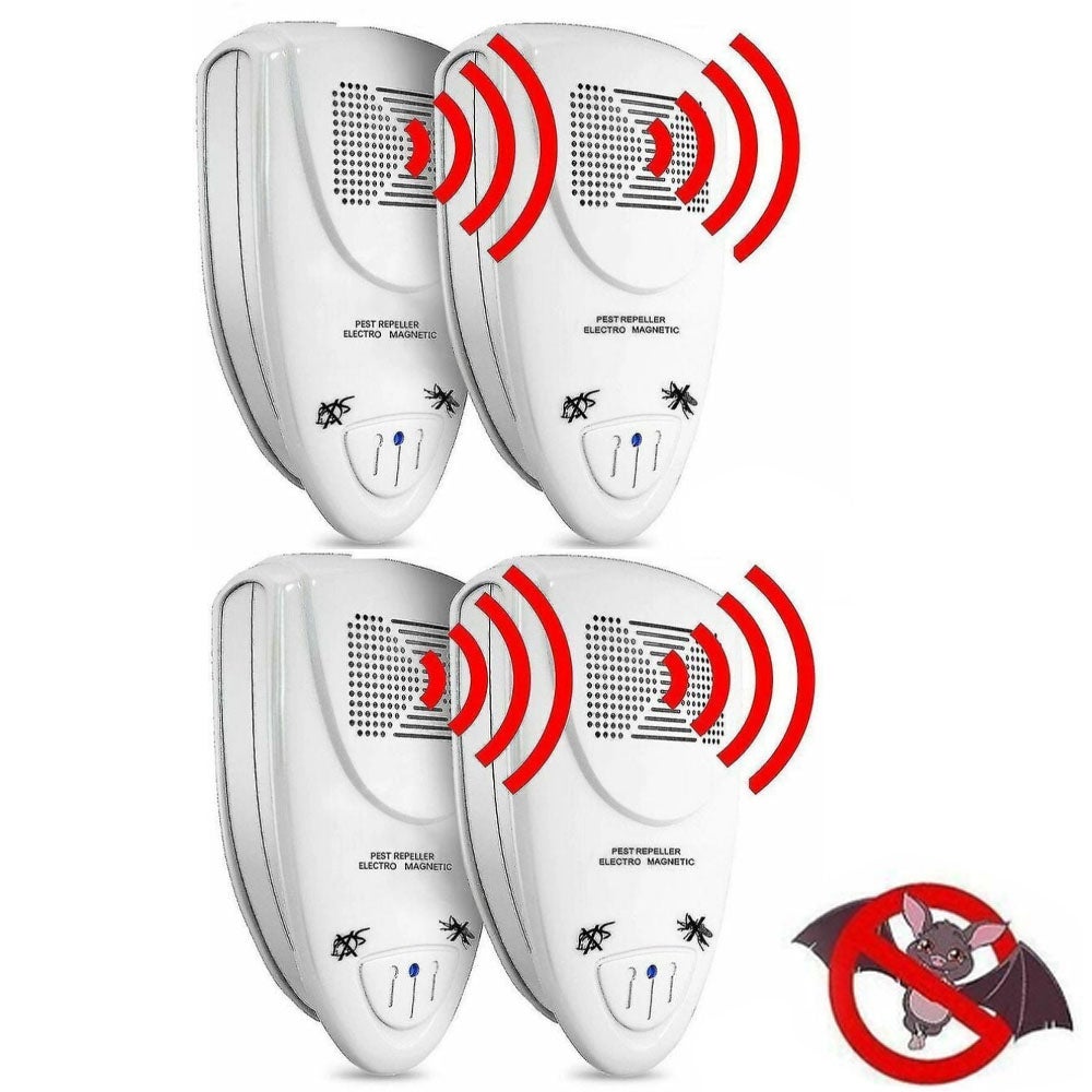 Zestaw 4 ultradźwiękowych elektronicznych odstraszaczy szkodników do domu – naturalna kontrola szkodników w pomieszczeniach: myszy, szczury, robactwo,