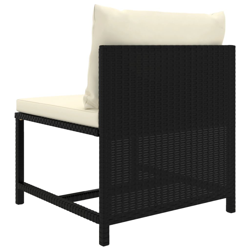 Maison Exclusive - Set Divani da Giardino 8 pz con Cuscini in Polyrattan Nero - 8