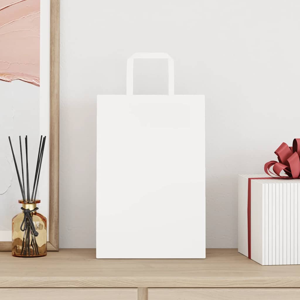 Torby papierowe 250 szt. z uchwytami białe 21x11x31 cm vidaXL