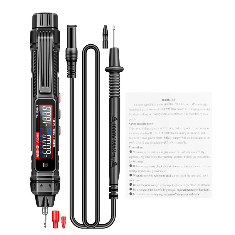 Multimetro a pinza digitale, AC&DC Ampere-Volt-Ohm, tester automatico Range Voltage Current Resistance Temp Diodo Meter 6000 Counts DMM con Bluetooth APP (AIOMEST AI-570S-APP