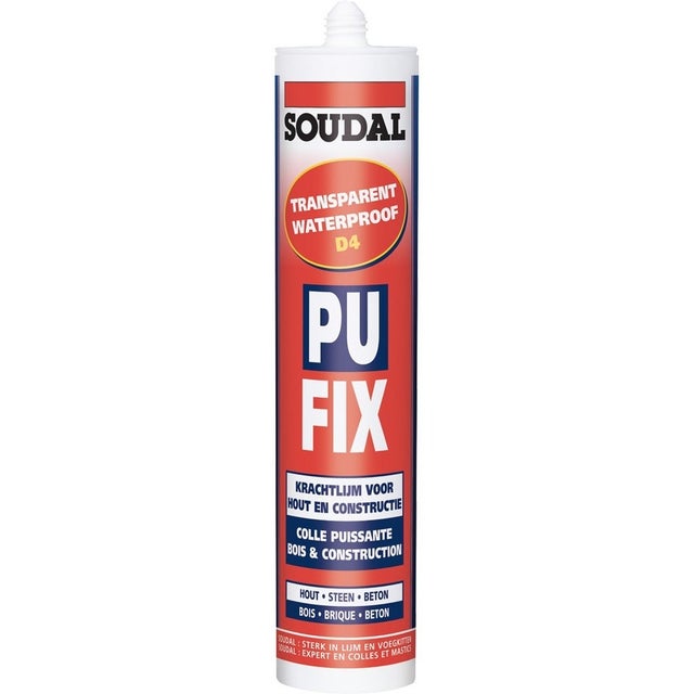 Soudal - Colle construction D4 PU Fix - Transparent 310ml - 111918