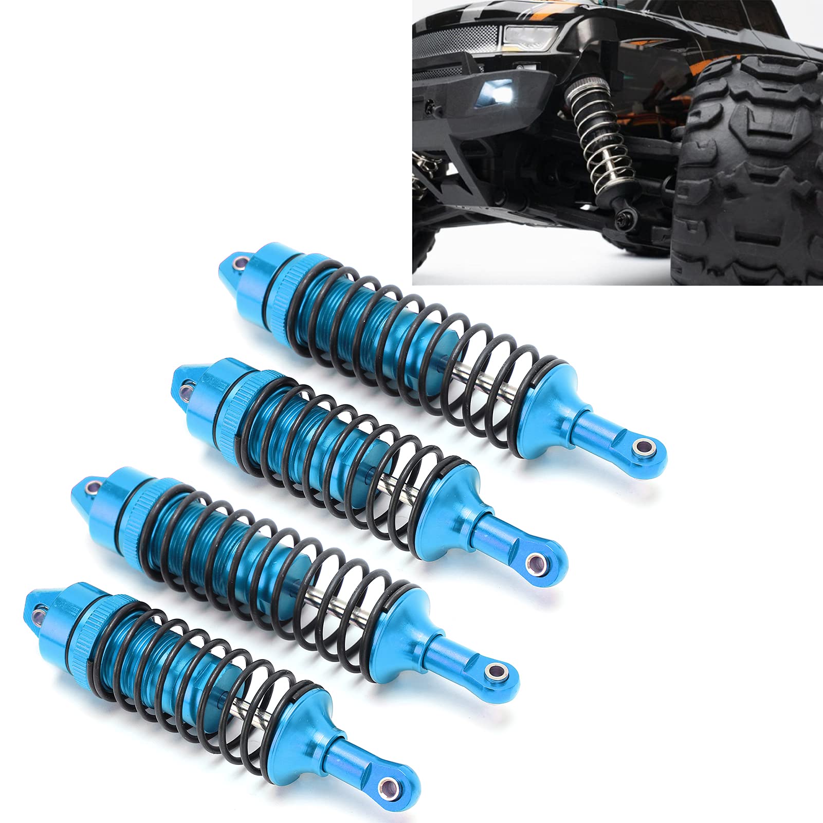 Set ammortizzatori anteriori posteriori per Traxxas Slash 4x4/Huanqi 727 Mountain Rat Truck (blu) - 3