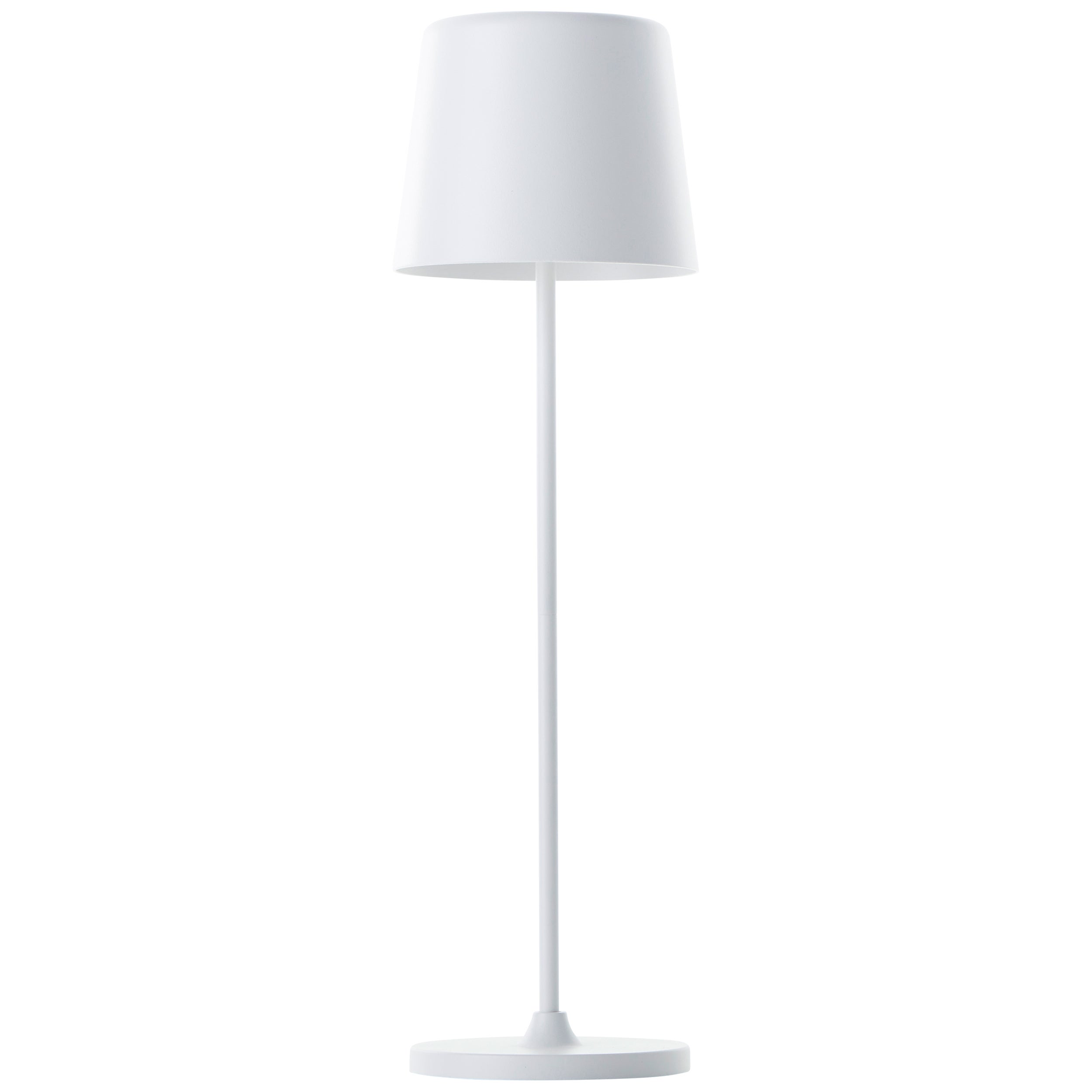 Lampa stołowa ogrodowa LED Brilliant Kaami, 37 cm, matowy biały metal/drewno, zintegrowana dioda LED 2 W - 2