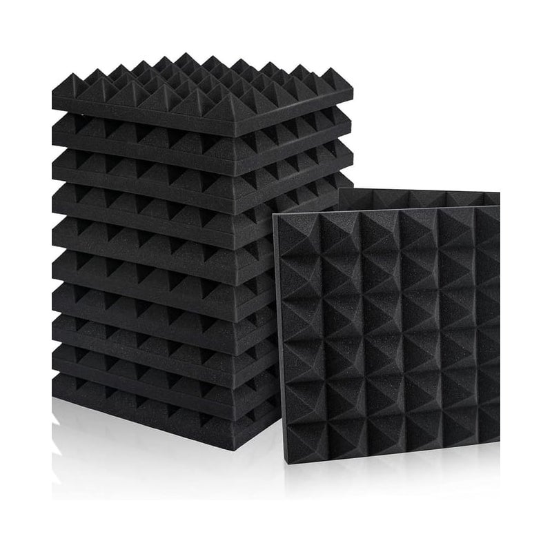 Panele piankowe wygłuszające, format podcastu 30 x 30 x 5 cm, do zastosowań studyjnych, 12 sztuk