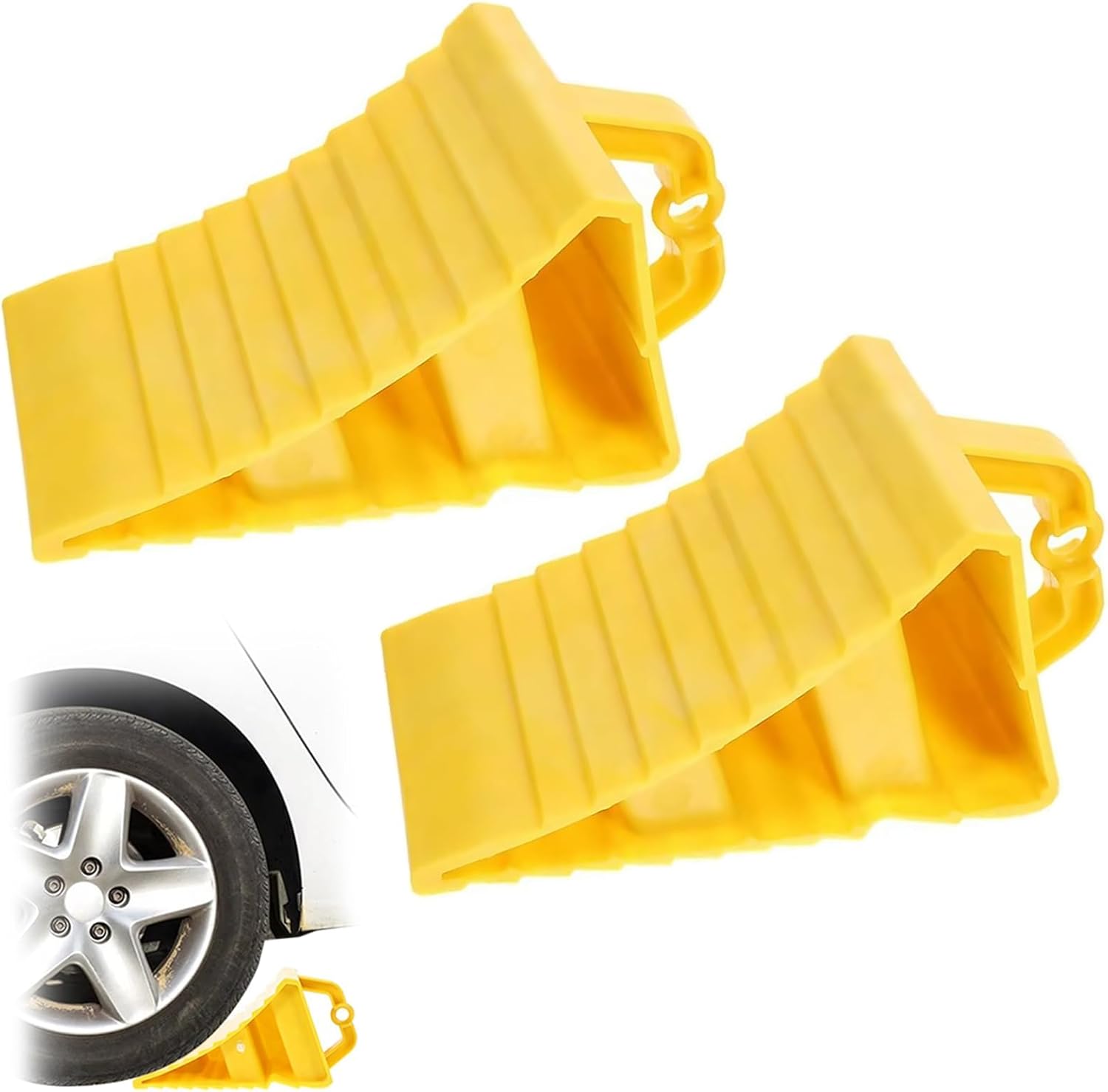 2 Pièces Cale De Roue Plastique, 20*12*11 CM Cales De Remorque, Cales ...