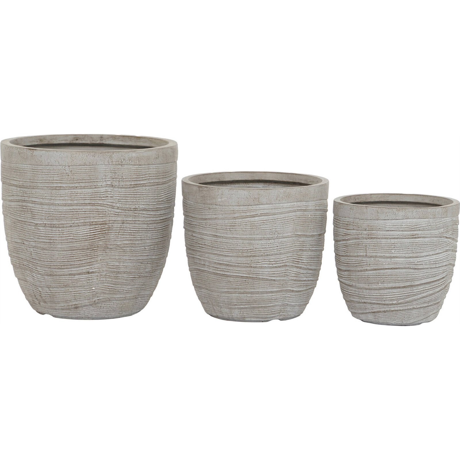 Cache-pot beige moderne en fibre de verre pour terrasse et jardin 45 x 45 x 43,5 cm beige effet pierre naturelle - 2