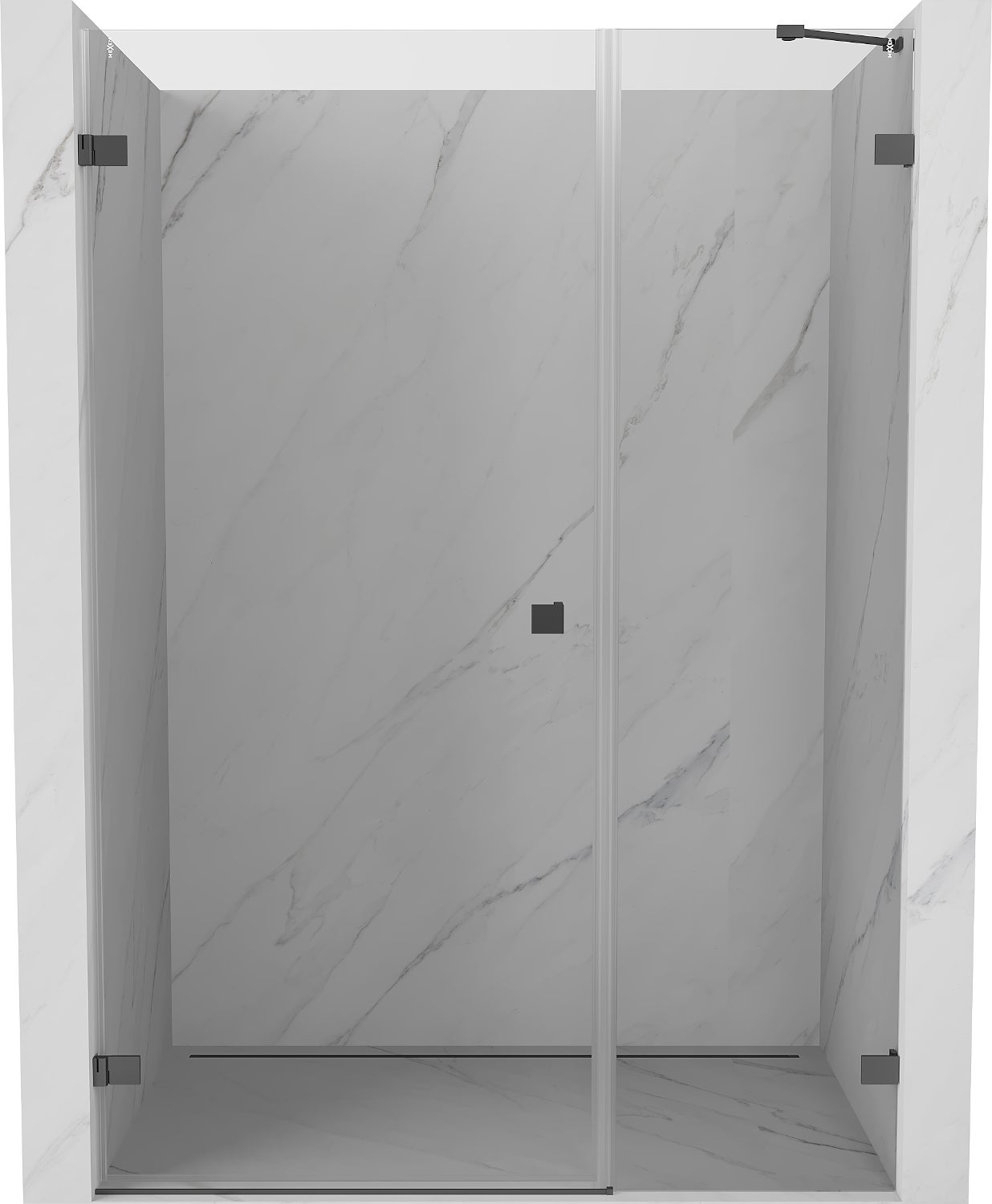 Mexen Lunar-B drzwi prysznicowe uchylne lewe 150 cm, transparent, gun metal - 832S-150-050-95-00-L