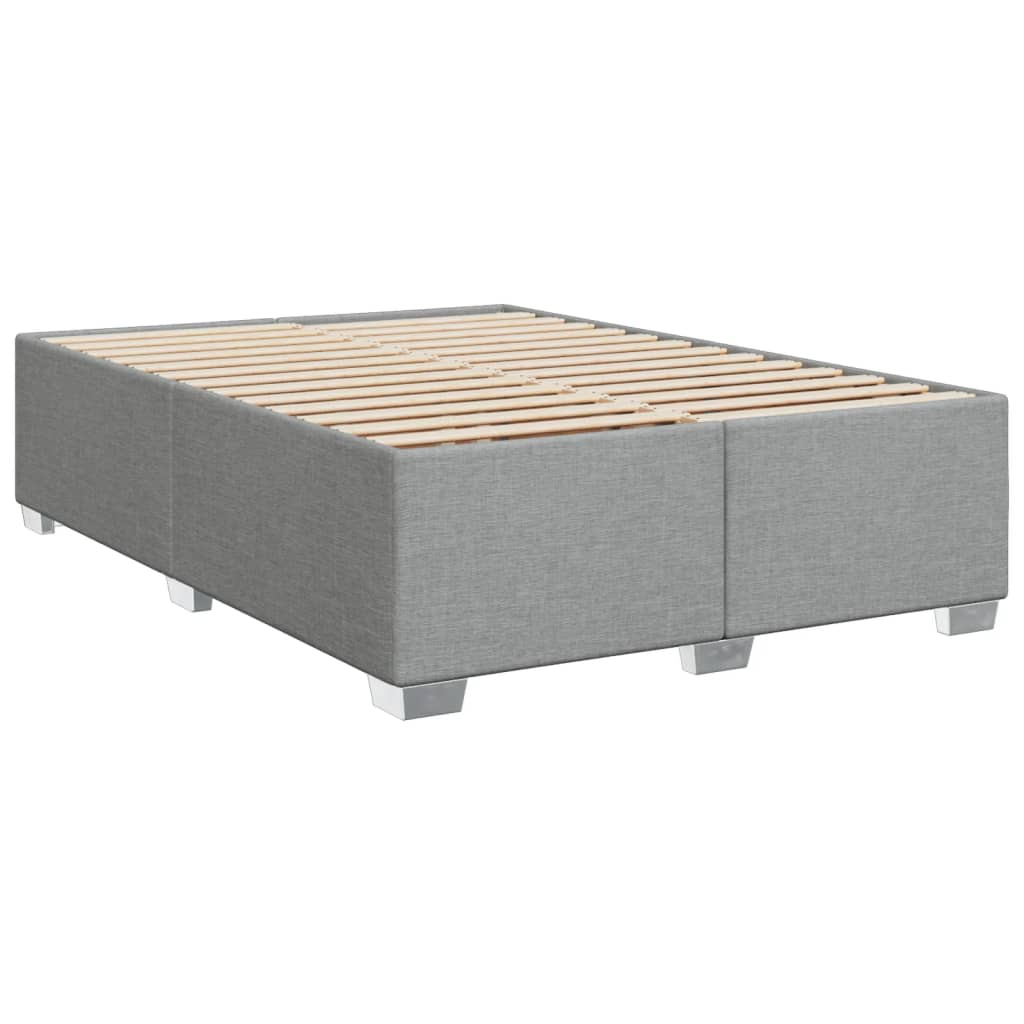 Cadre de lit sans matelas en tissu gris clair pour la chambre, 160 × 200 cm - 3