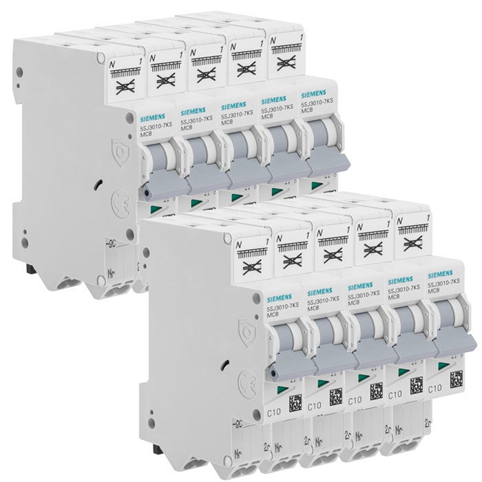 Lot 3 Disjoncteurs Modulaires Siemens SENTRON 1P+N Courbe C 10A 230V 4,5kA