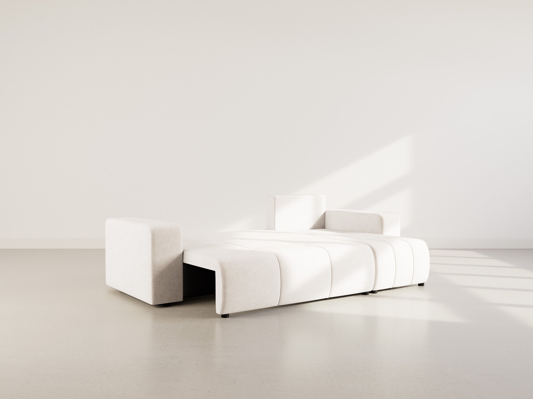 Canapé d'angle convertible 4 places en tissu beige - NICOLE - Best Mobilier - 6