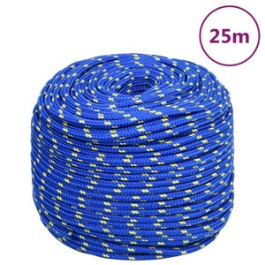 Corde Bateau Polypropylène 4mm X 50m Bleue - Résistance 105kg, Pour Marine Et Camping