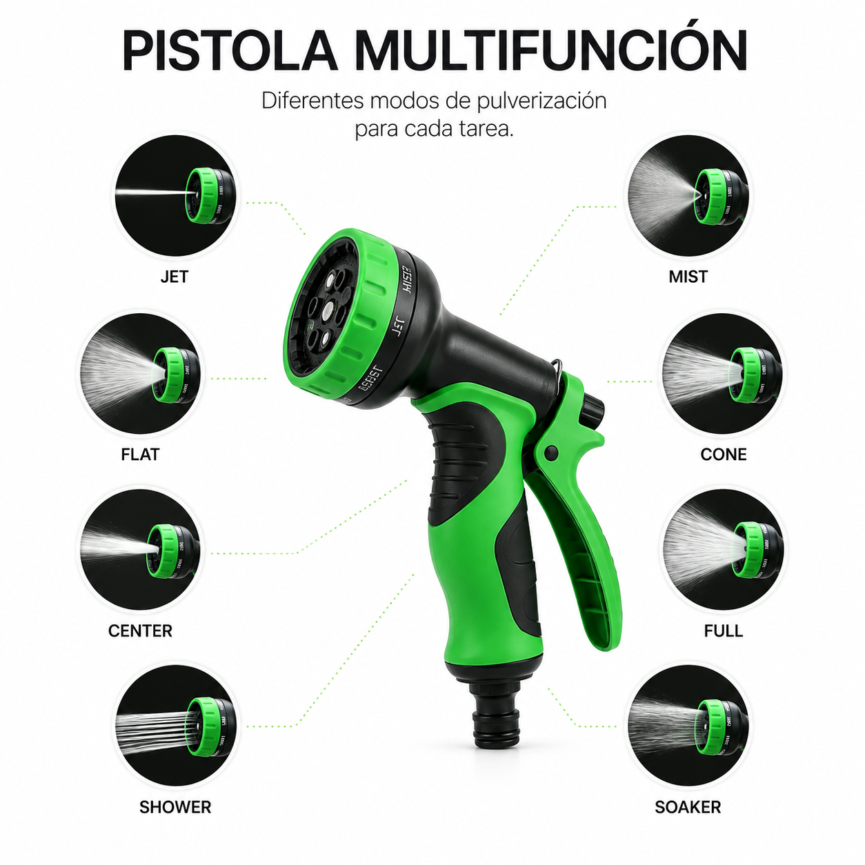 Manguera Extensible De Jardín 30 m Con Pistola Multifunción - 4