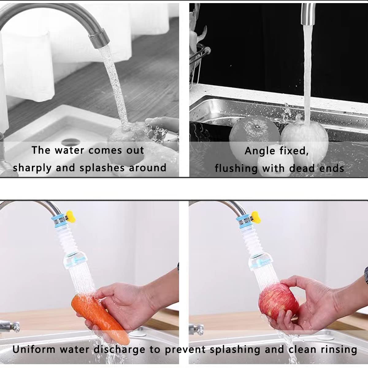 3 Piezas Filtro de Agua para Grifo,Filtro Retráctil y Plegable para Cocina,con Carbón Activado,para Hogar (3 Colores) - 5