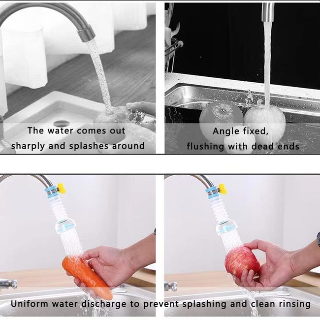 3 Piezas Filtro de Agua para Grifo,Filtro Retráctil y Plegable para Cocina,con Carbón Activado,para Hogar (3 Colores) - 5