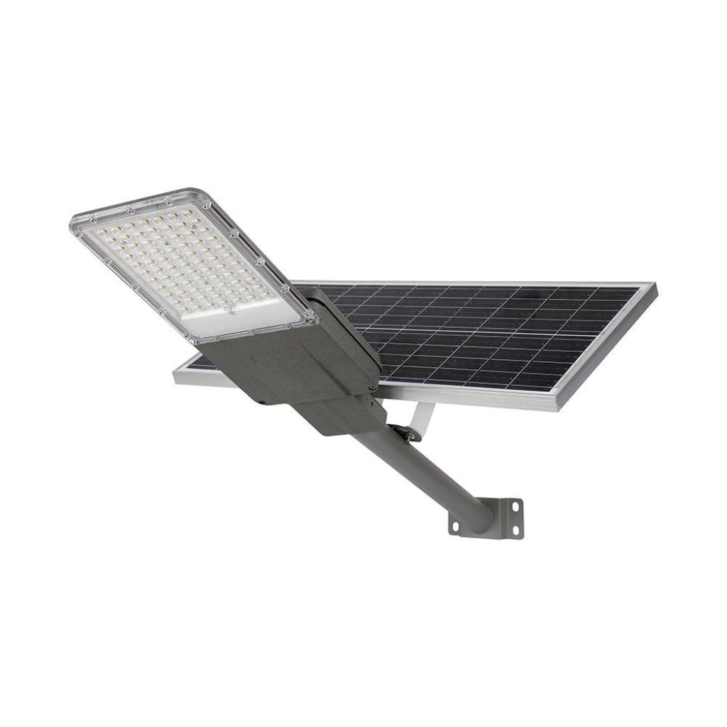 Lampa uliczna Bridgelux Chip z panelem słonecznym 20 W, kolor szary, 6500 K, IP65