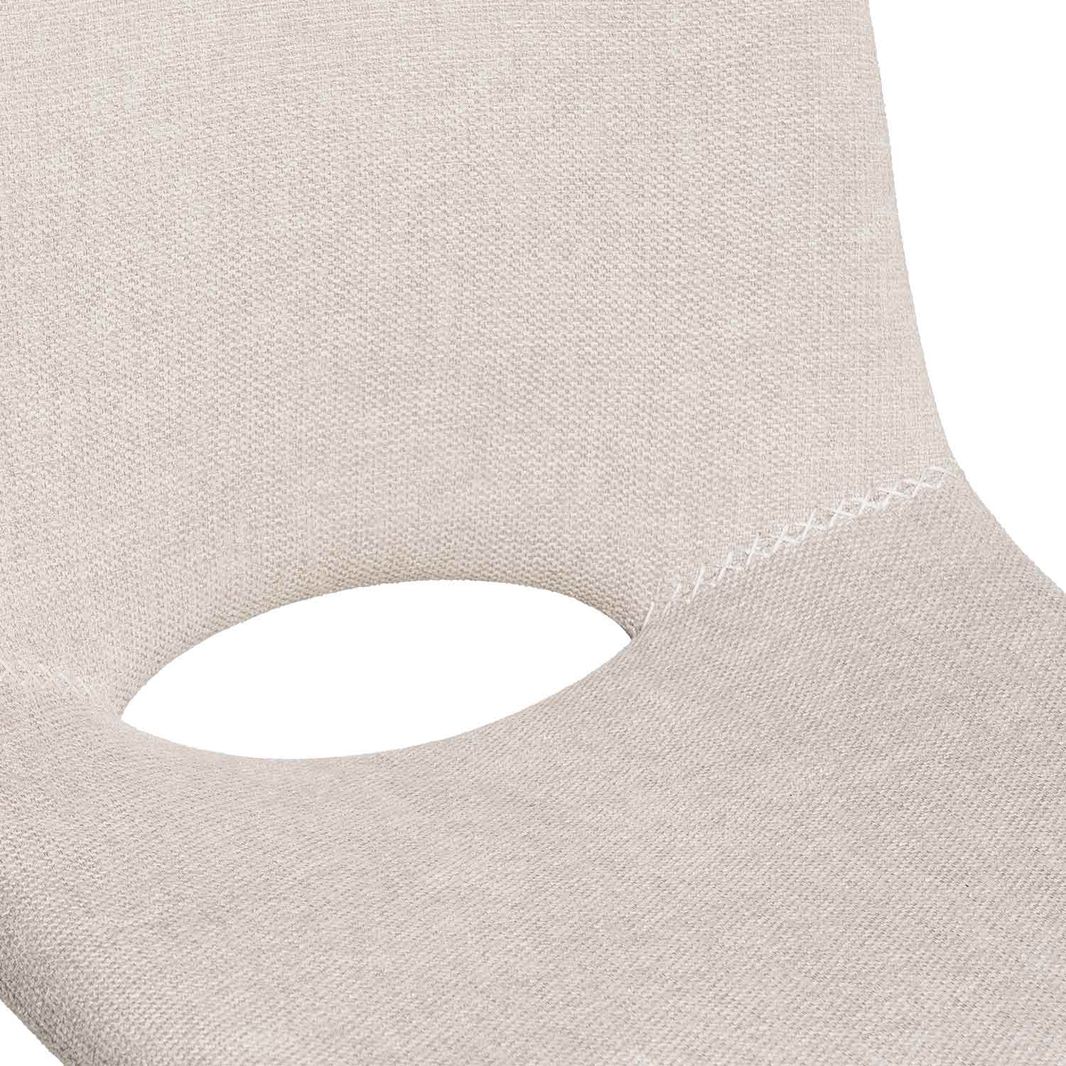 Taburete alto Bandar tapizado beige y patas negras. - 6