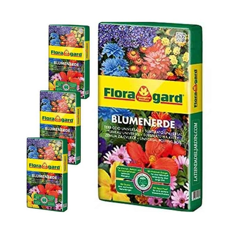 Terreau Universel Sans Tourbe Floragard - 2x10L - Biologique, Avec Engrais Vegan - Pour Jardin, Balcon, Intérieur
