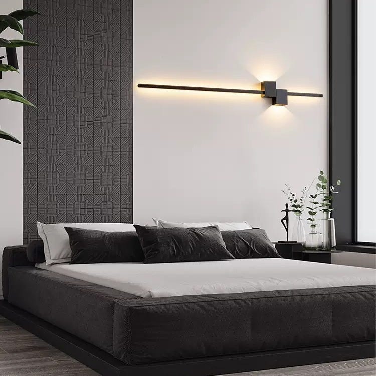 Applique murale LED 60 cm - lampe de chevet créative - éclairage décoratif d'intérieur - 3 températures de couleur réglables - noir - 7