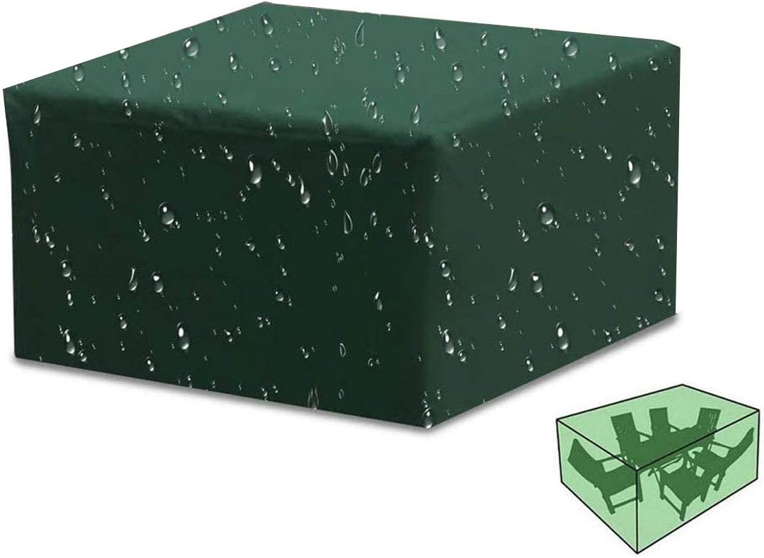 Housses Meubles Jardin - Lot De 4 (Canapé, 2 Fauteuils, Table Basse) Imperméable 210D, Coupe-Vent (Noir) - 4