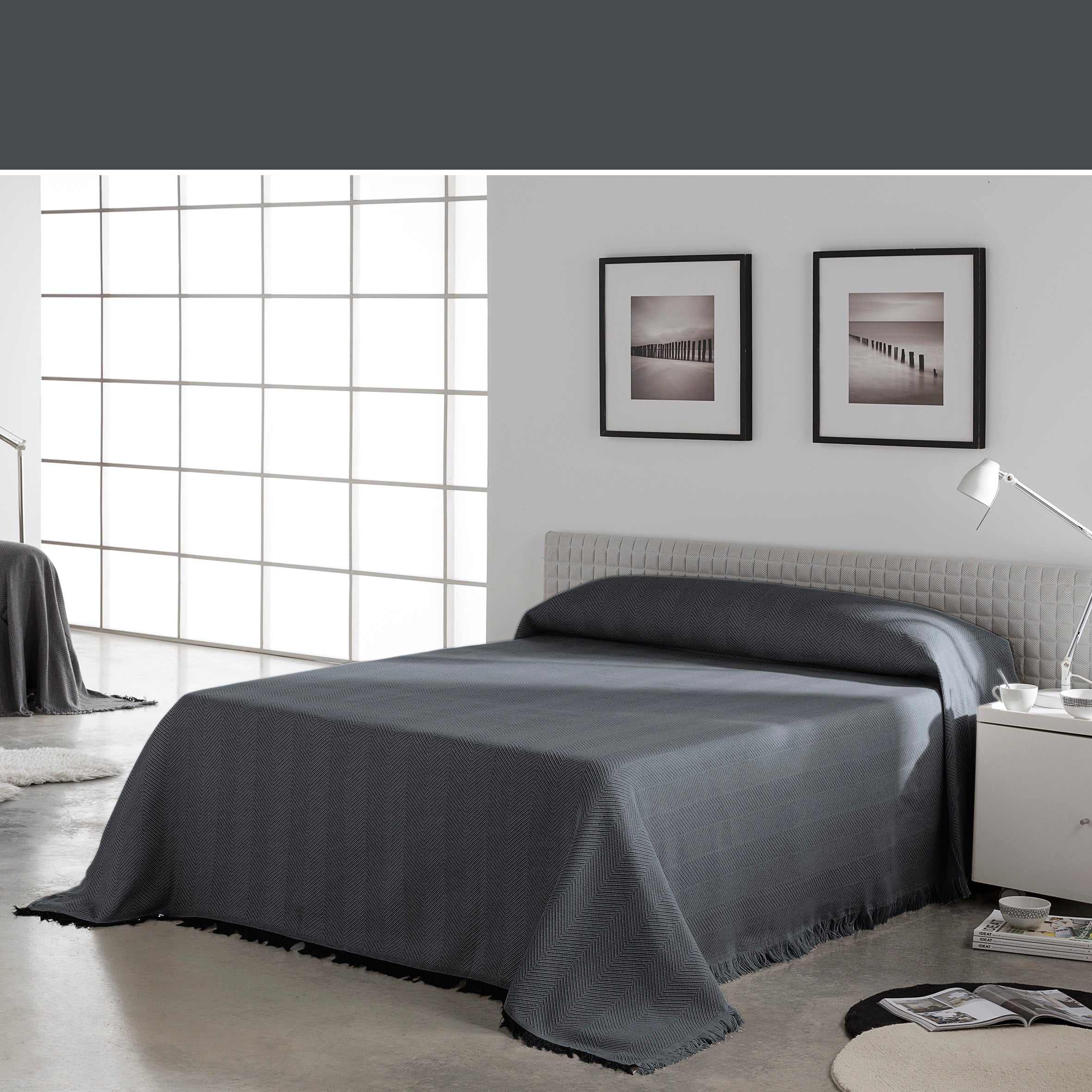 Plaid Espiga 230 * 260 Gris foncé - 3