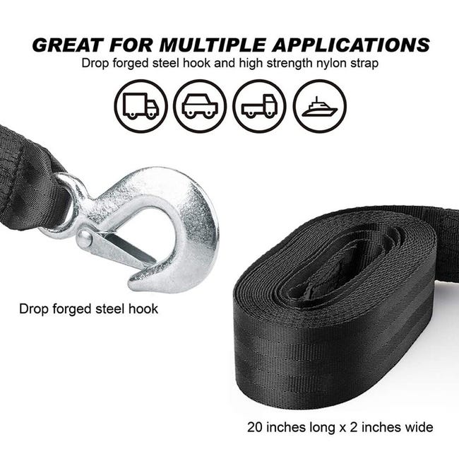 WELLUCK Correas de amarre para popa de remolque de barco, 2400 libras, 1 pulgada x 4 pies, correas de trinquete retráctiles resistentes para amarrar al remolque, pontón de moto acuática, con WELLUCK Correas de amarre para popa de remolque de barco, 2400 libras, 1 pulgada x 4 pies, correas de trinquete retráctiles resistentes para amarrar al remolque, pontón de moto acuática, con
