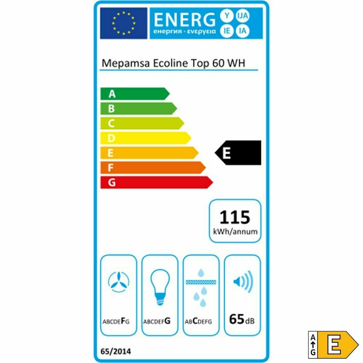 Hotte standard Mepamsa ECOLINE V3 BLAN 300 m3/h Blanc - 5