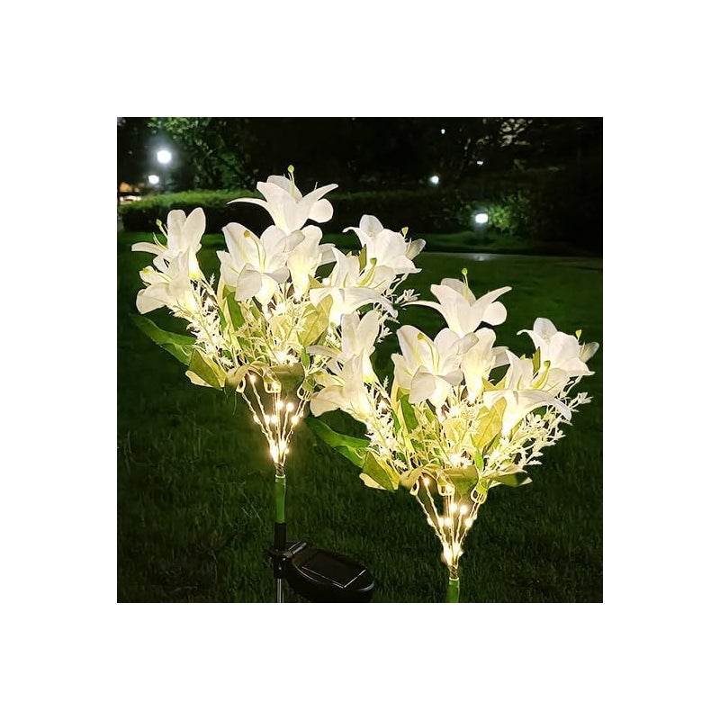 Zewnętrzne słoneczne lampy ogrodowe zestaw sztuk lamp solarnych wodoodporne lampy solarne kształcie sztucznych kwiatów słoneczna lampa ogrodowa biała