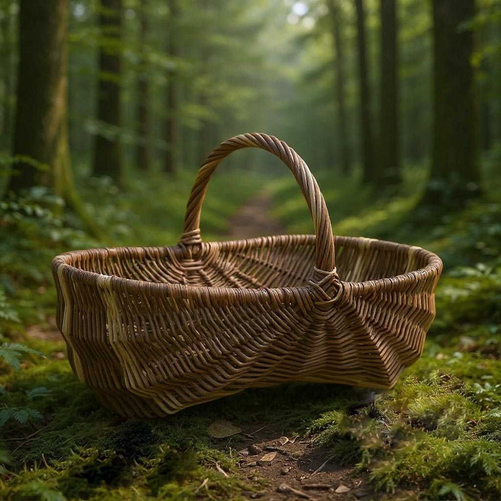Panier bourguignon en osier brut et blanc 43 x 29 x 14-27 cm Aubry Gaspard - 2
