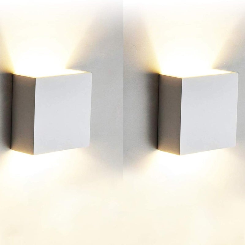 Nowoczesna lampa ścienna LED 6 W, 2 sztuki, lampa ścienna LED, aluminium, ciepła biel, 3000 K, oprawa oświetleniowa do salonu, sypialni, korytarza