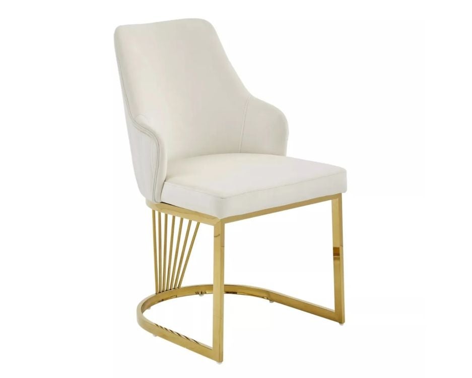 Krzesło tapicerowane ALURE VELVET jasnobeżowe