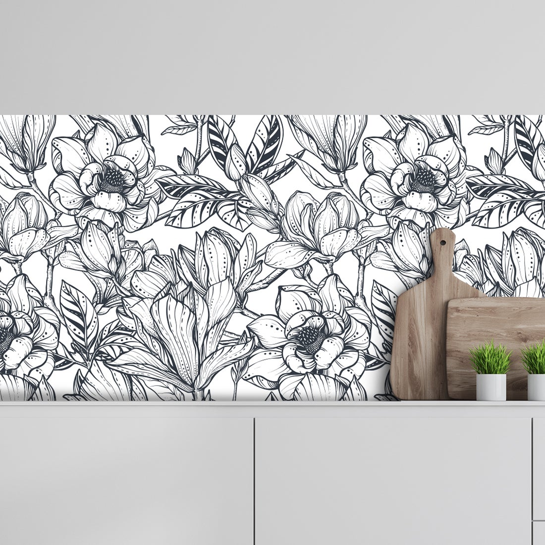 Crédence adhésive motifs vagues noir 30x70cm - 3