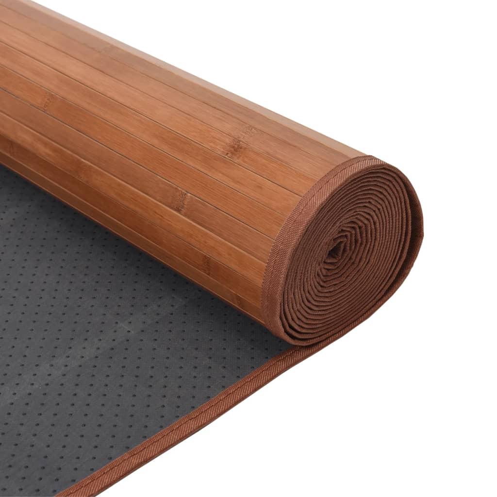 Tapis rectangulaire marron 100x300 bambou - 5