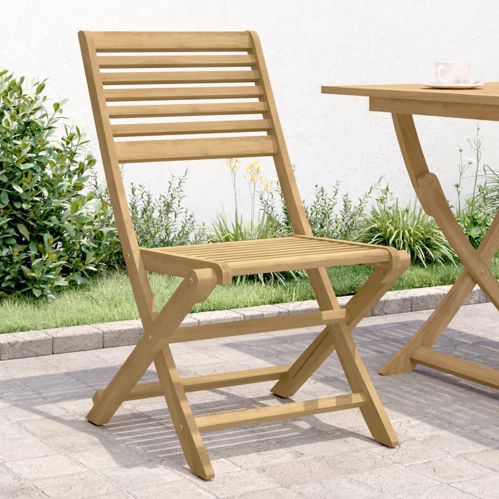 Chaises pliables de jardin lot de 2 bois massif d'acacia | Leroy Merlin